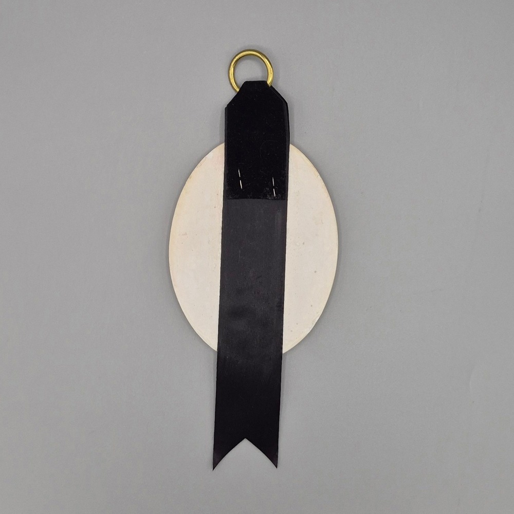 Vintage Earl Sherwan Lhasa Apso Dog Portrait Ceramic Plaque Black Ribbon Hanger - Picture 2 of 4